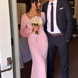 PINK MAXI BRIDESMAID GOWN BADGLEY MISCHKA